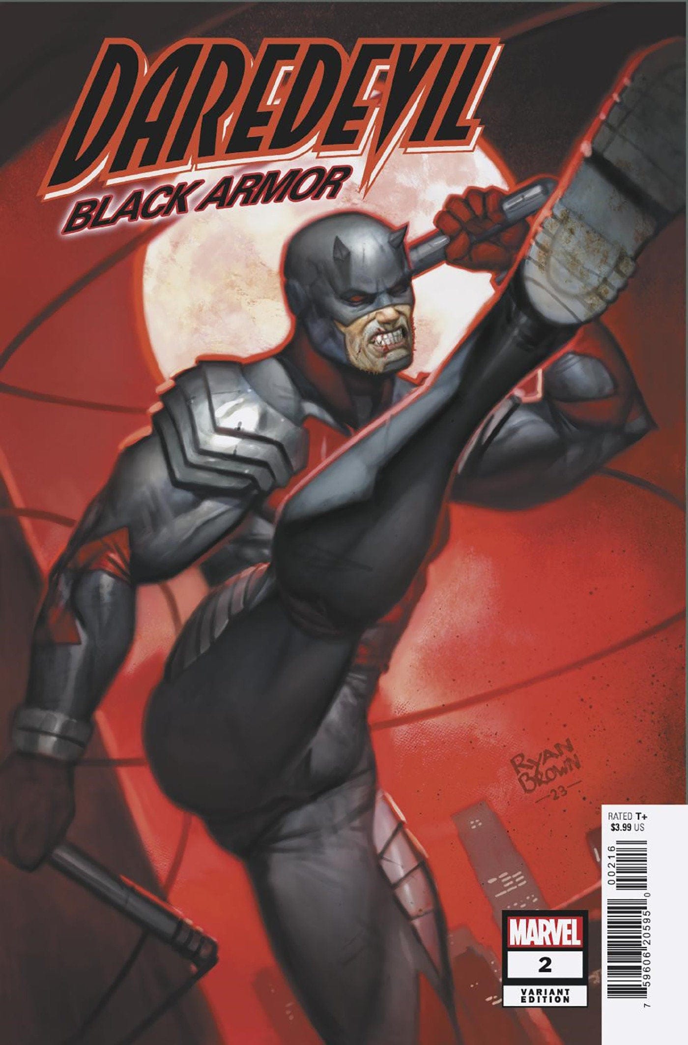 DAREDEVIL BLACK ARMOR #2 1:25 INCV RYAN BROWN VAR