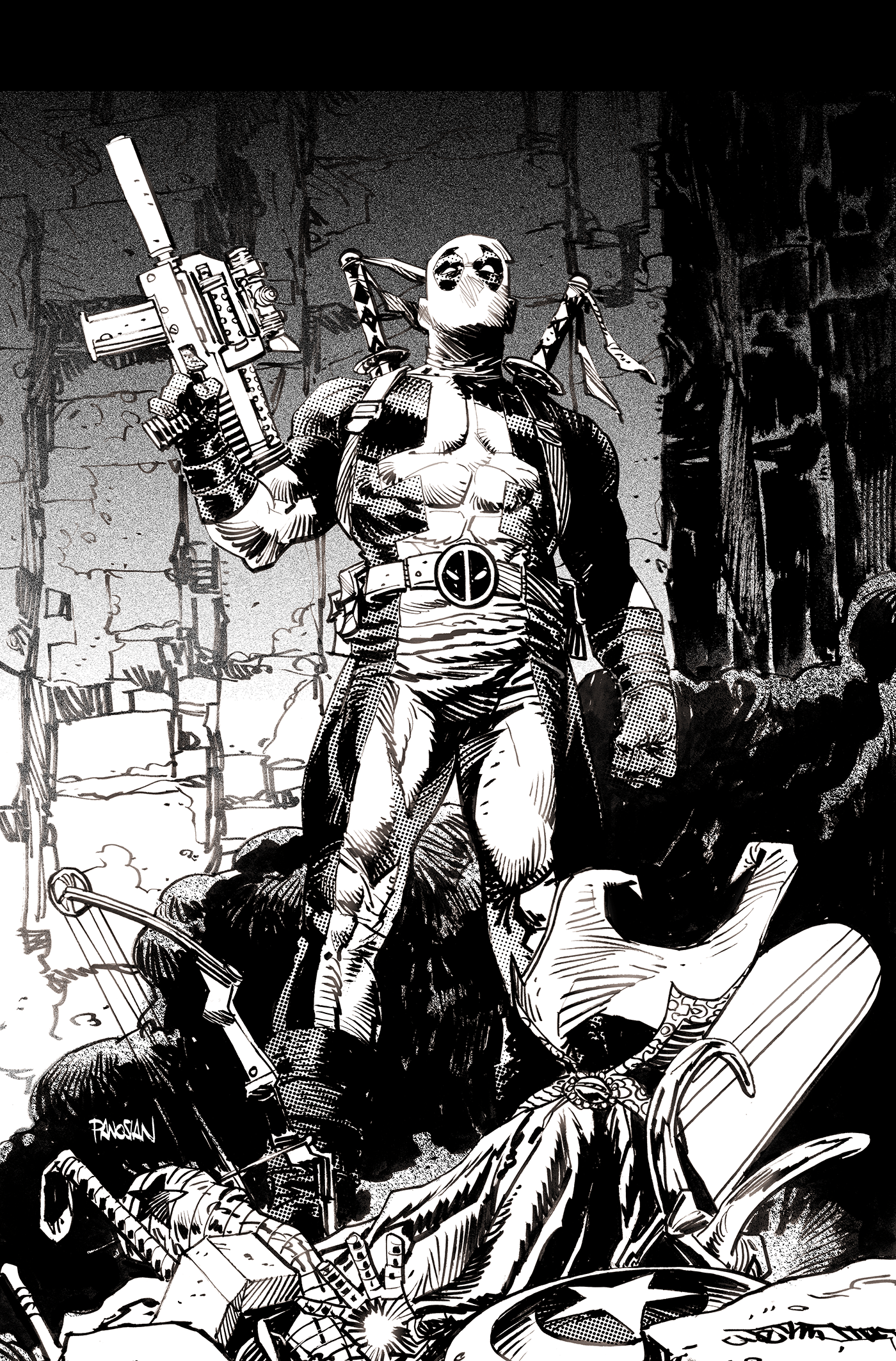 DEADPOOL KILLS THE MARVEL UNIVERSE ONE LAST TIME #1 DAN PANOSIAN 1:25 RATIO VIRGIN SKETCH 2ND PRINTING VARIANT