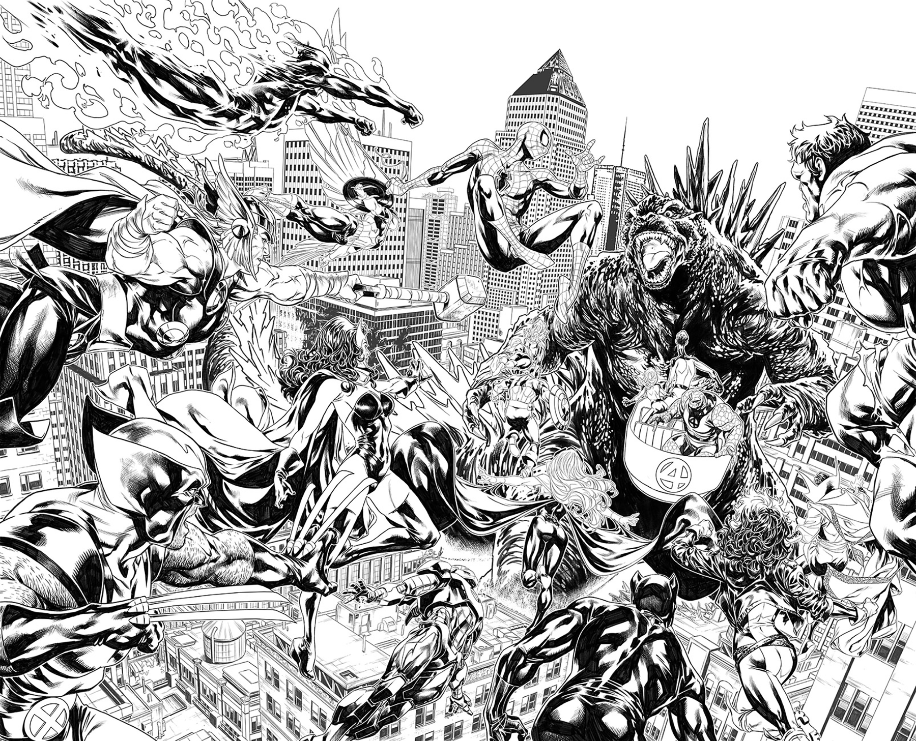 GODZILLA DESTROYS THE MARVEL UNIVERSE #1 MARK BROOKS 1:25 INCV VIRGIN 2ND PRINTING VARIANT