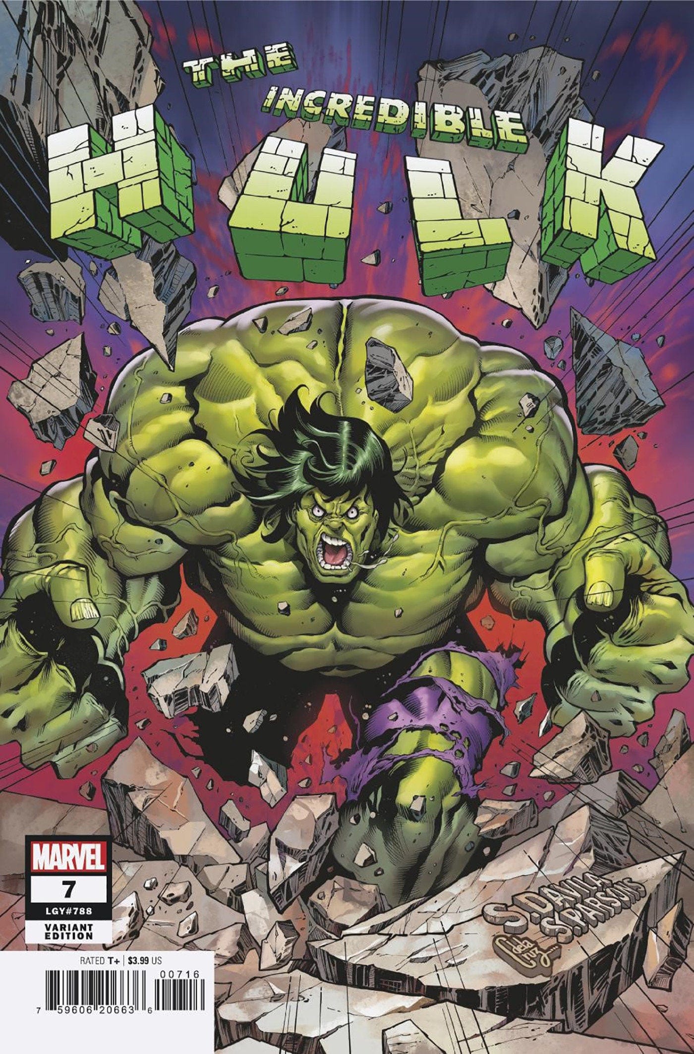 INCREDIBLE HULK #7 1:25 INCV SERGIO DAVILA VAR