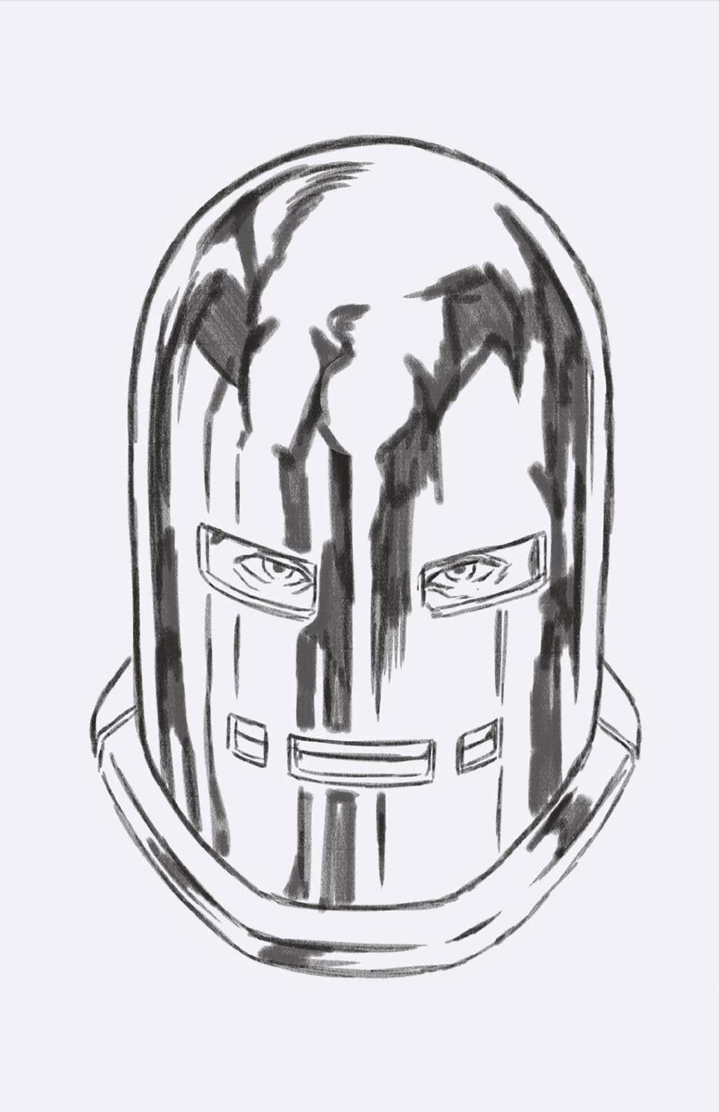 INVINCIBLE IRON MAN #16 1:50 INCV HEADSHOT SKETCH VIR VAR