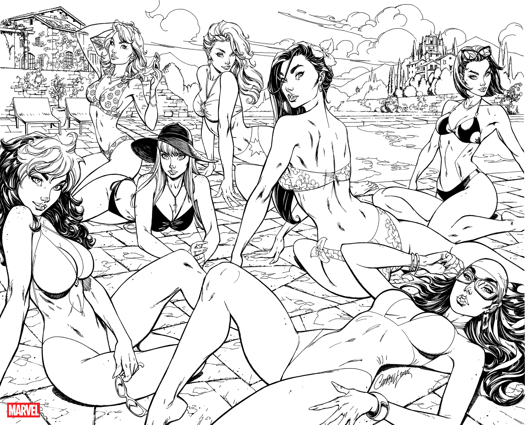 MARVEL SWIMSUIT SPECIAL: FRIENDS, FOES & RIVALS #1 J. SCOTT CAMPBELL 1:25 INCV VIRGIN 2ND PRINTING VARIANT[