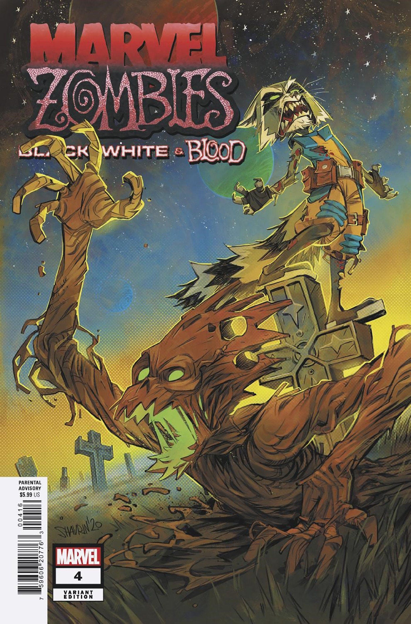 MARVEL ZOMBIES BLACK WHITE BLOOD #4 1:50 INCV UNEARTHED