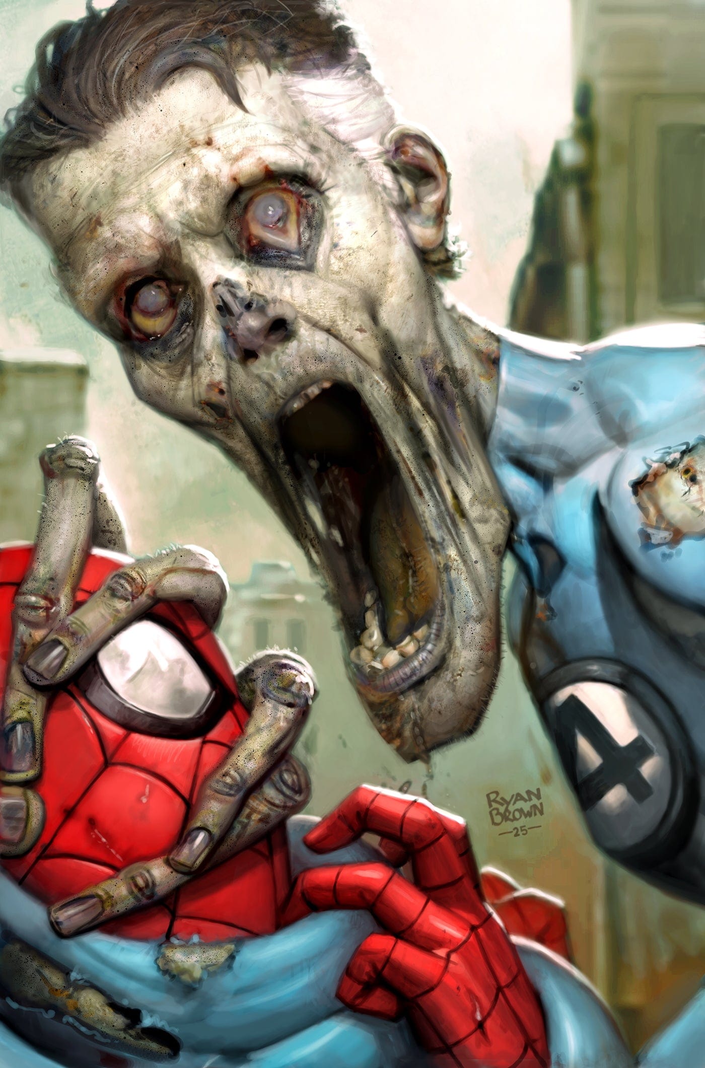 MARVEL ZOMBIES: RED BAND #1 INCV 1:25 RYAN BROWN 2ND PTG VAR [POLYBAGGED]
