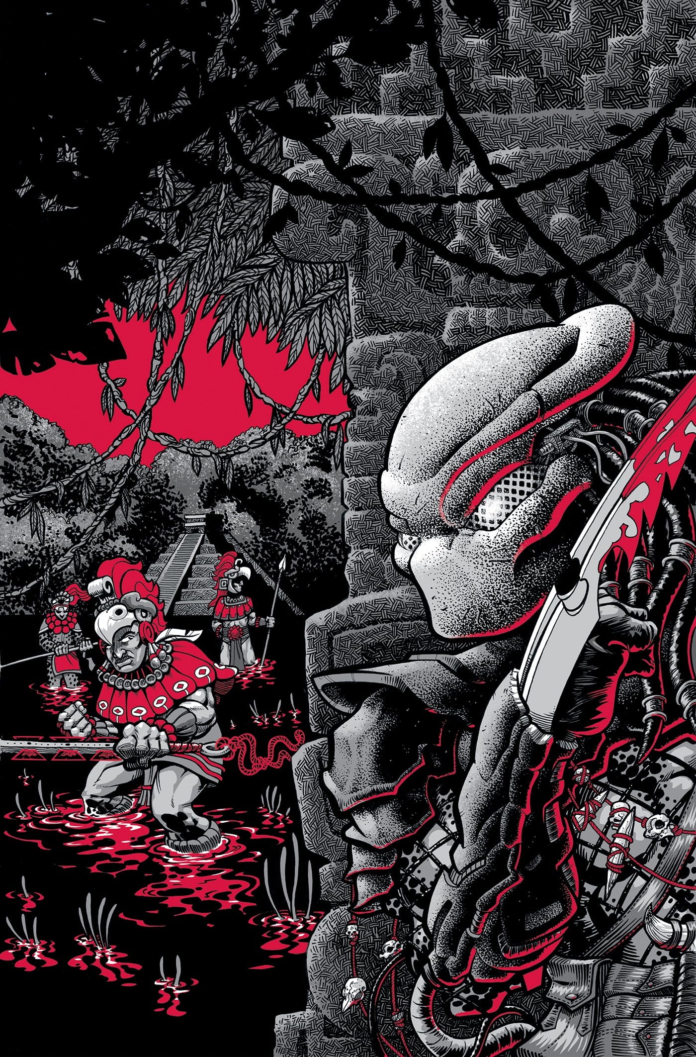 PREDATOR: BLACK, WHITE & BLOOD #2 1:100 INCV TBD ARTIST VIRGIN VARIANT