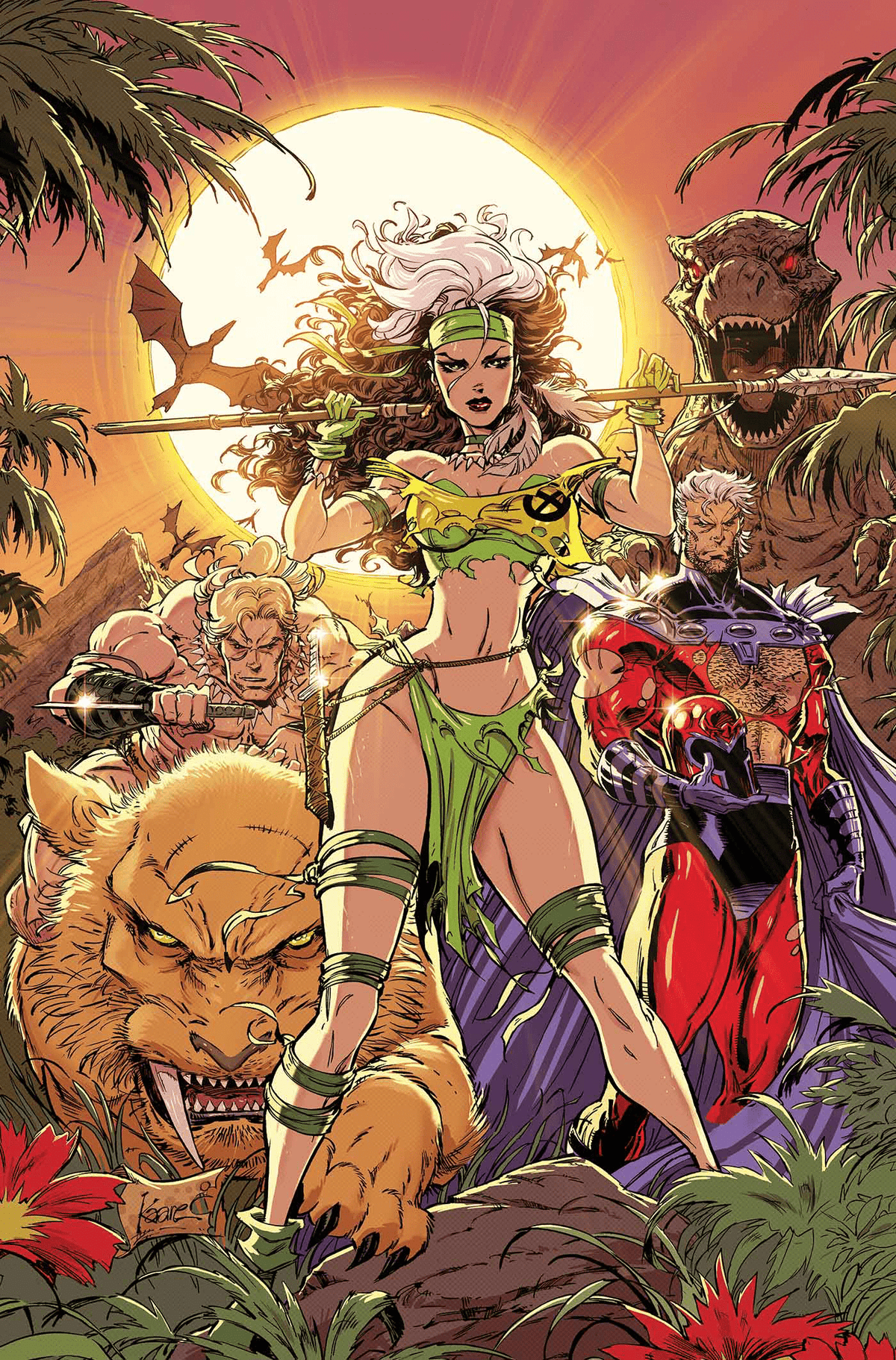 Marvel PRH Comic Books > Incentives Rogue: The Savage Land #1 Kaare Andrews 1:25 INCV 2nd Printing Virgin Variant 75960621155500133 PRH-75960621155500133