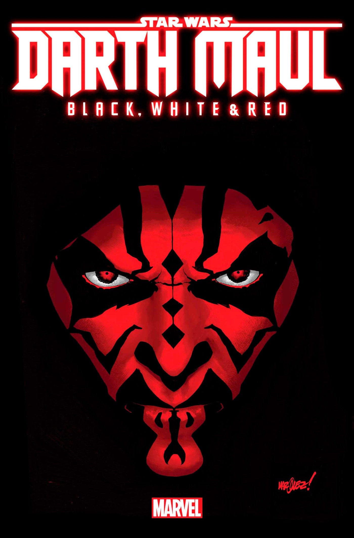 STAR WARS DARTH MAUL BLACK WHITE & RED #1 1:25 INCV VAR