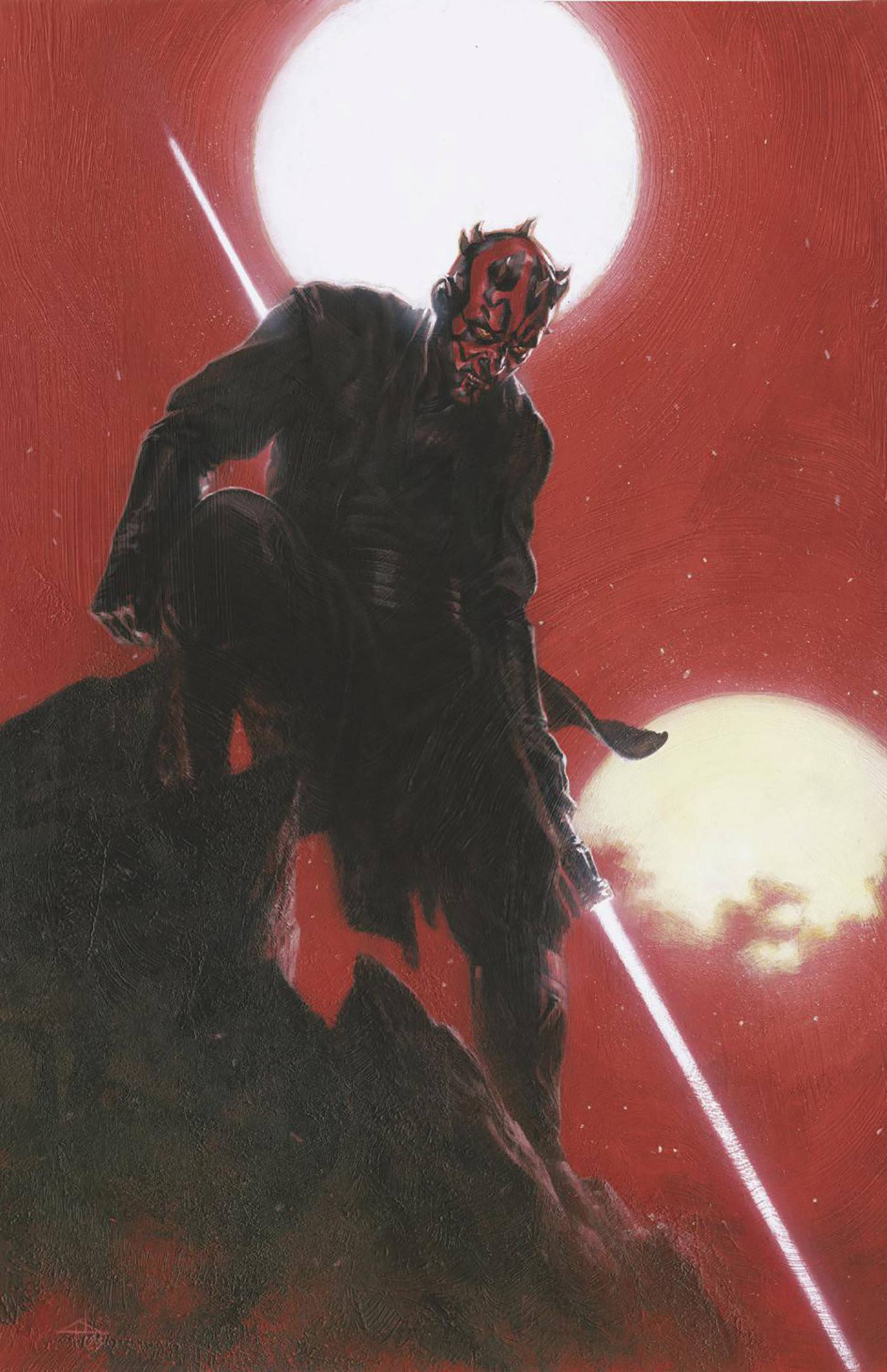 STAR WARS DARTH MAUL BLACK WHITE RED #2 1:100 INCV VIR