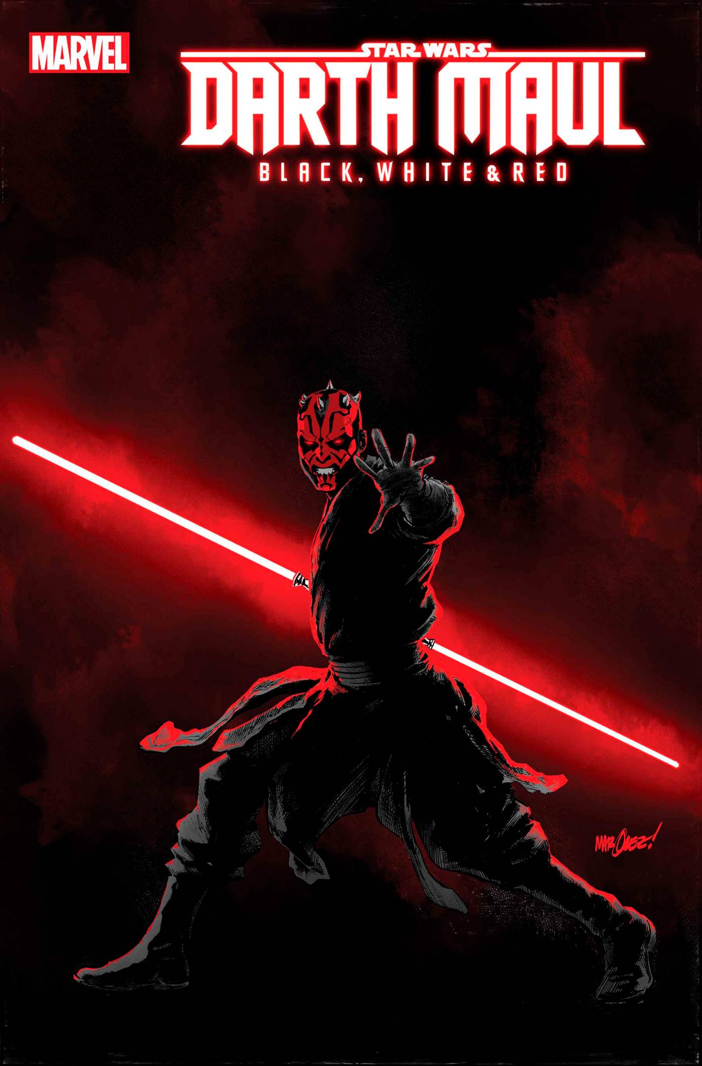 STAR WARS DARTH MAUL BLACK WHITE RED #2 1:25 INCV VAR