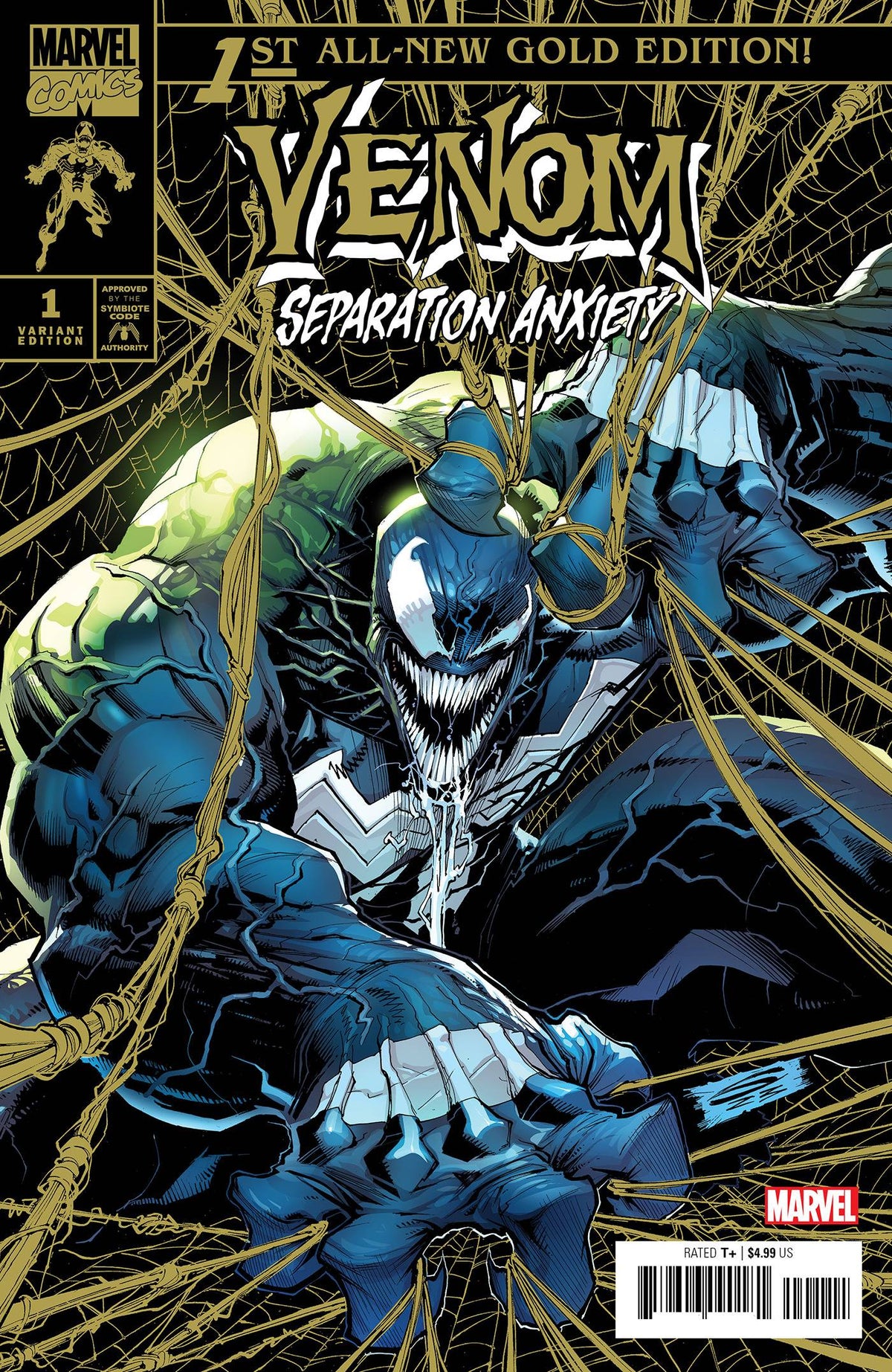 MARVEL PRH Comic Books > Incentives VENOM SEPARATION ANXIETY #1 1:200 INCV SANDOVAL GOLD VAR '75960620855500116 MAR240597