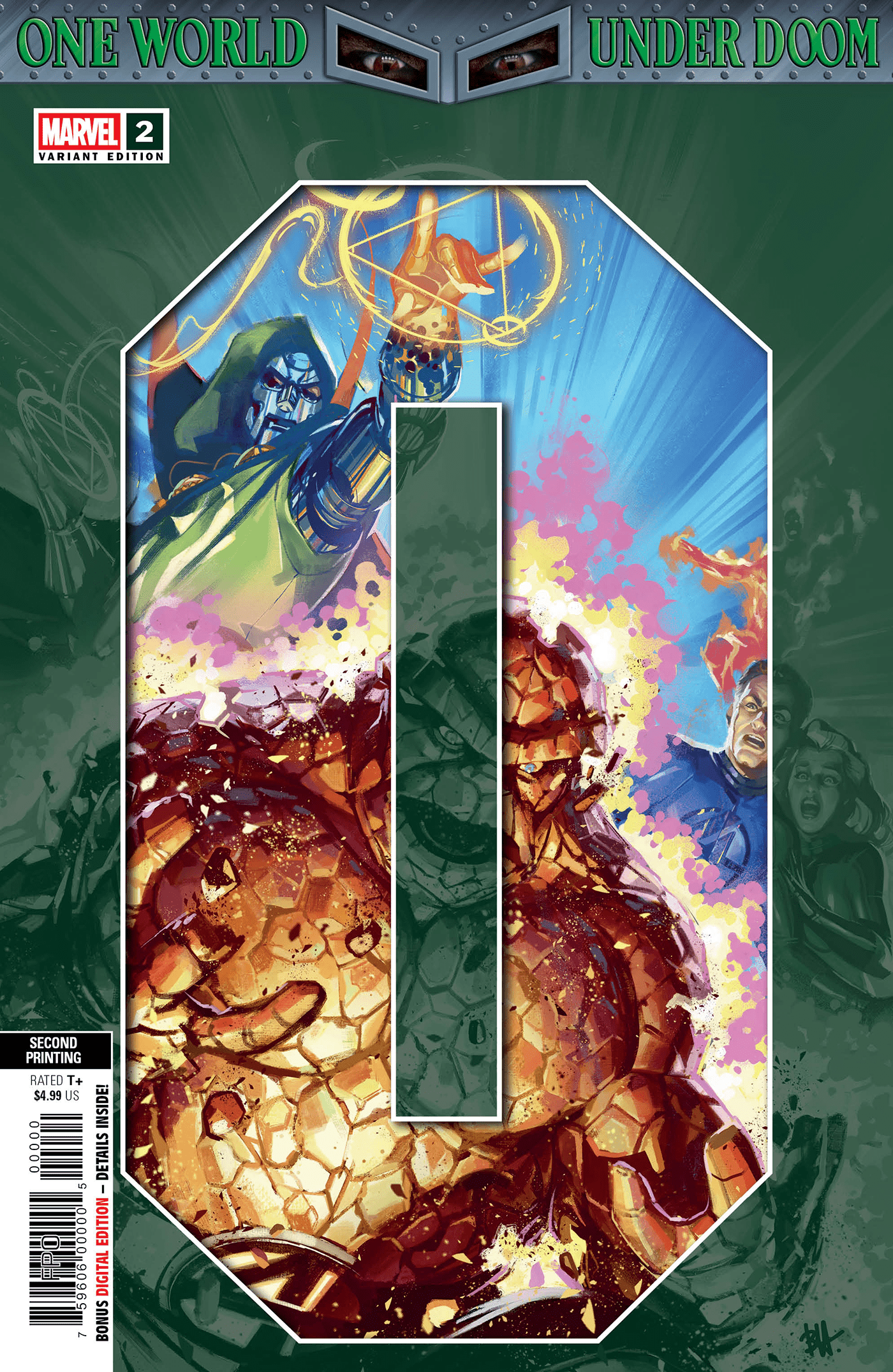 ONE WORLD UNDER DOOM #2 BEN HARVEY 2ND PRINTING VARIANT