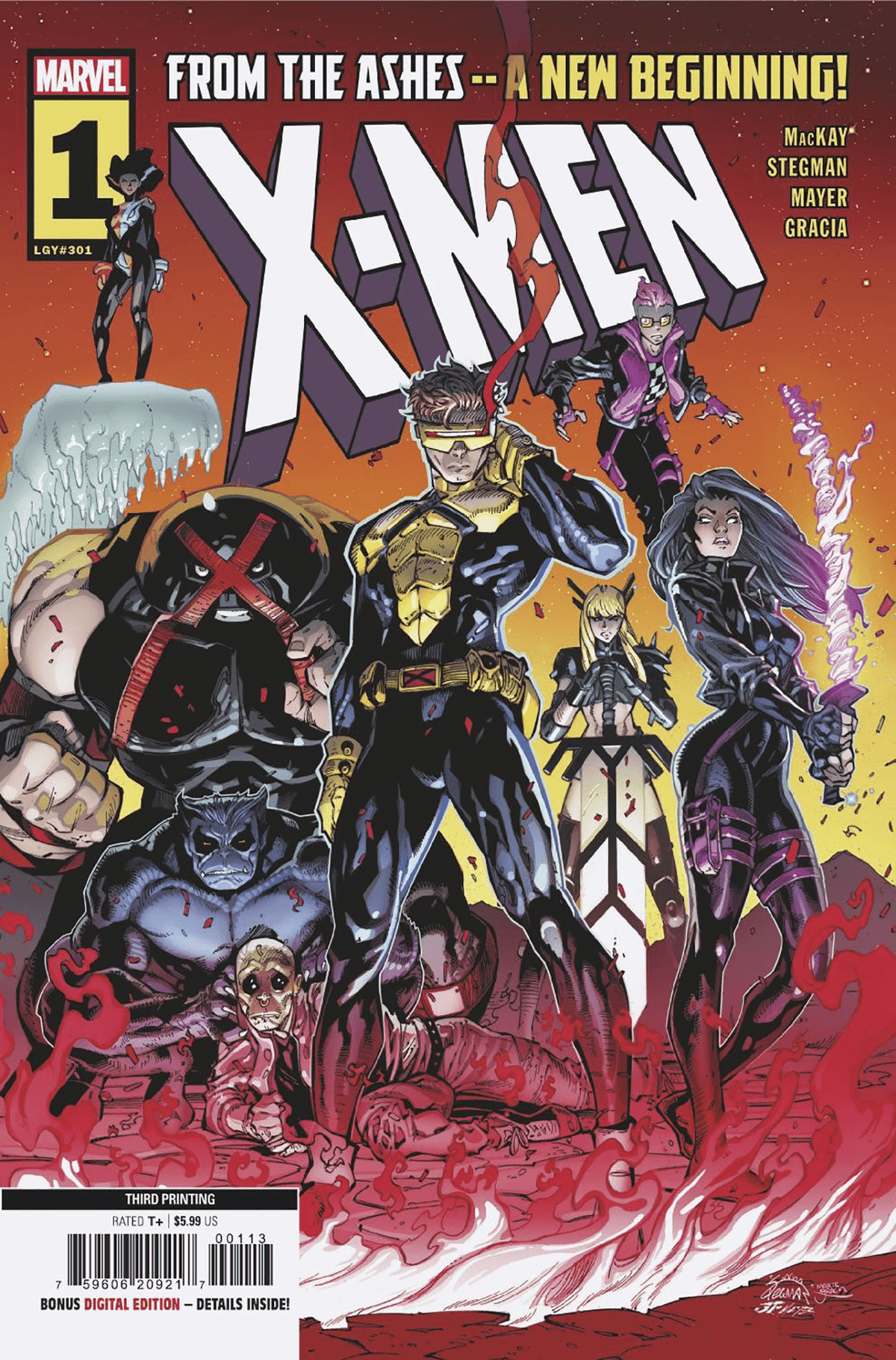 Marvel PRH Comic Books X-MEN #1 RYAN STEGMAN 3RD PRINTING VARIANT 75960620920000113 PRH-75960620920000113