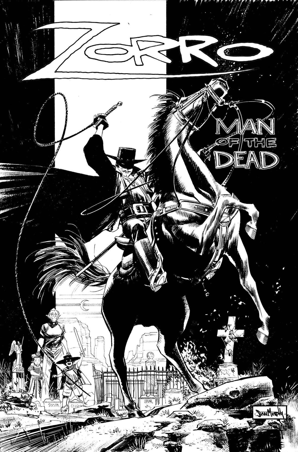 ZORRO MAN OF THE DEAD #1 (OF 4) CVR H 1:50 INCV BW MURPHYIMAGE COVER
