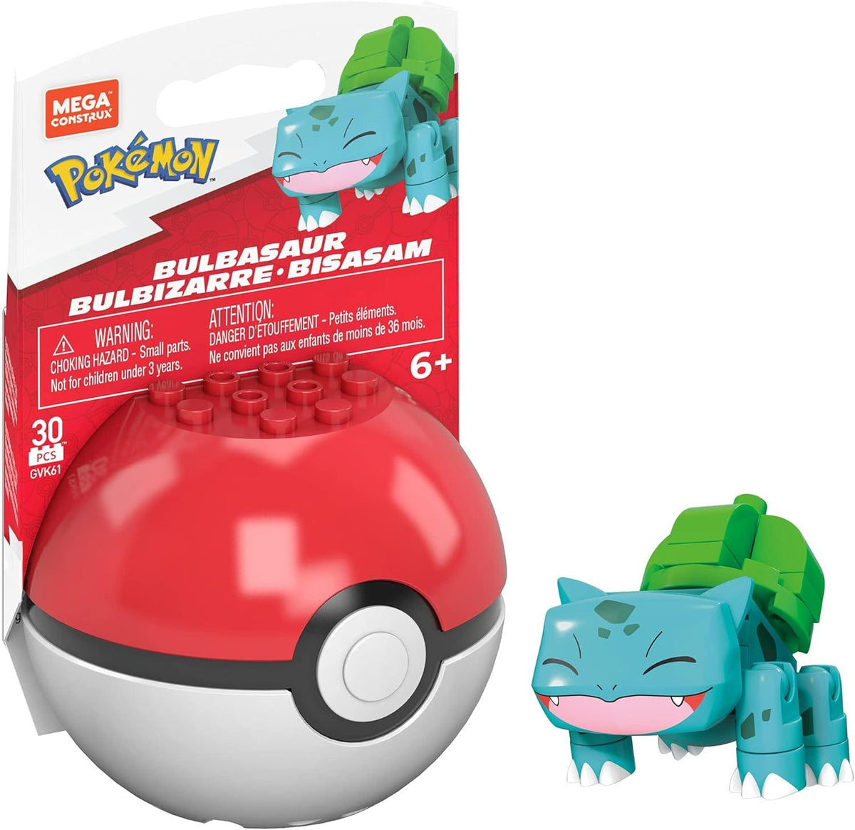 Mega Toys > Figures > Other Figures Mega Construx Pokemon - Classic Pokeball - Bulbasaur 887961928570 MTTFPM00