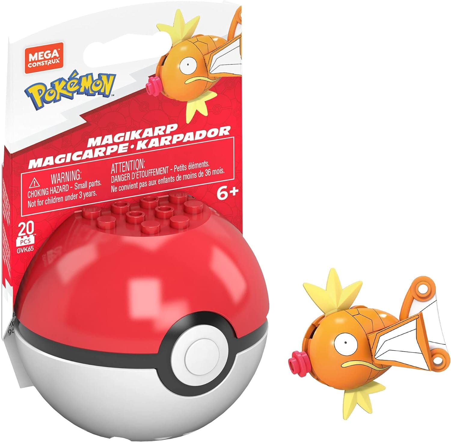 Mega Toys > Figures > Other Figures Mega Construx Pokemon - Classic Pokeball - Magikarp 887961928617 MTTFPM00