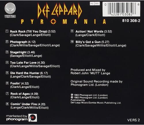Mercury Music > Compact Discs Def Leppard - Pyromania [CD] 042281030826 MRY810308.2