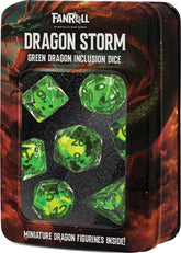 Metallic Dice Games Dice > Metallic Dice Games Dragon Storm Inclusion Resin Dice Set: Green Dragon (7) 687700234302 MET 10935