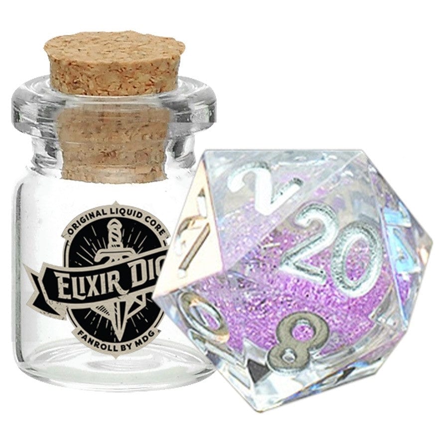 Elixir Dice: Individual D20 Elixir Liquid Core Dice - Sorcerous Swirl