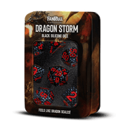 FanRoll: Dragon Storm Silicone Dice Set - Black Dragon Scales (7pc)