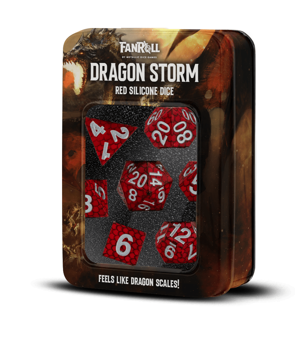 FanRoll: Dragon Storm Silicone Dice Set - Red Dragon Scales (7pc)