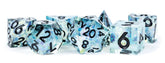 Metallic Dice Games Dice > Metallic Dice Games FanRoll: Handcrafted Sharp Edge Resin Dice 7ct - Captured Frost 687700231264 MET 931