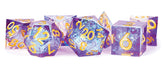 Metallic Dice Games Dice > Metallic Dice Games FanRoll: Handcrafted Sharp Edge Resin Dice 7ct - Royal Geode 687700231295 MET 934