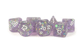 Metallic Dice Games Dice > Metallic Dice Games FanRoll: Icy Opal Resin Ploy Dice 7ct - Purple/Silver Numbers 680599384318 MET 607