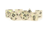 Metallic Dice Games Dice > Metallic Dice Games FanRoll: Icy Opal Resin Poly Dice 7ct - Clear 680599384288 MET 604