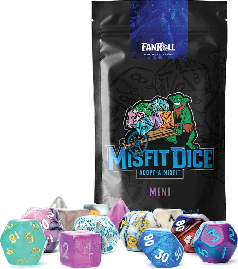 Metallic Dice Games Dice > Metallic Dice Games FanRoll: Mini Polyhedral Dice 7ct - Mystery Misfit 687700231882 MET 9203