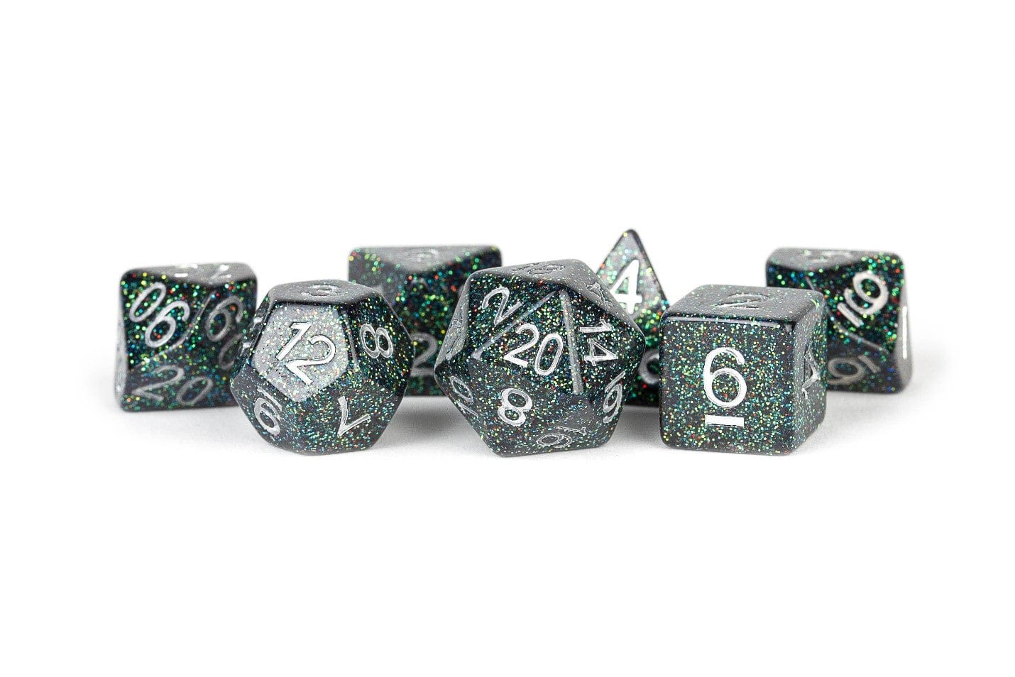 Metallic Dice Games Dice > Metallic Dice Games FanRoll: Resin Poly Dice 7ct - Astro Mica 687700231196 MET 747