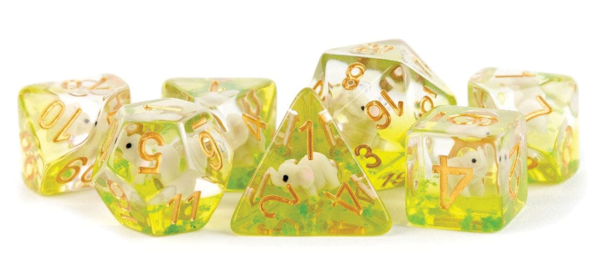 Metallic Dice Games Dice > Metallic Dice Games FanRoll: Resin Poly Dice 7ct - Elephant 687700231622 MET 755
