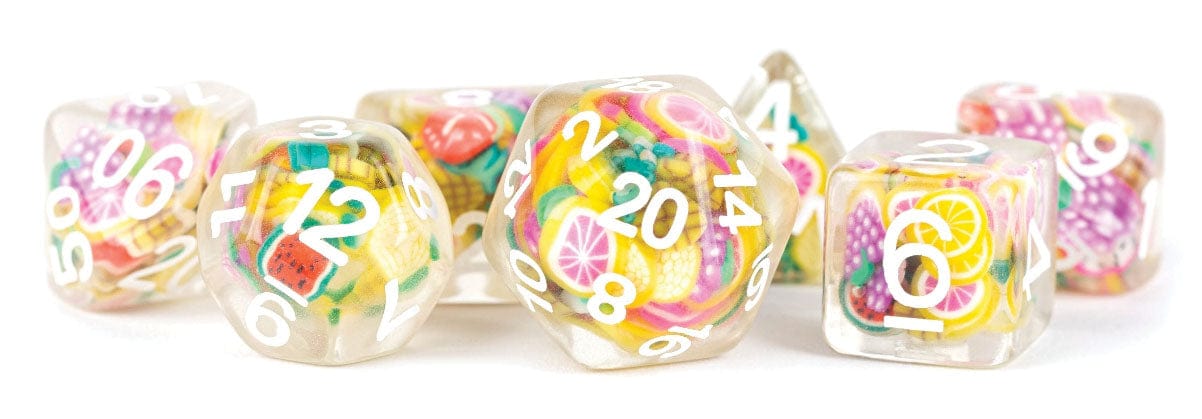 Metallic Dice Games Dice > Metallic Dice Games FanRoll: Resin Poly Dice 7ct - Fruit Dice 687700231325 MET 748