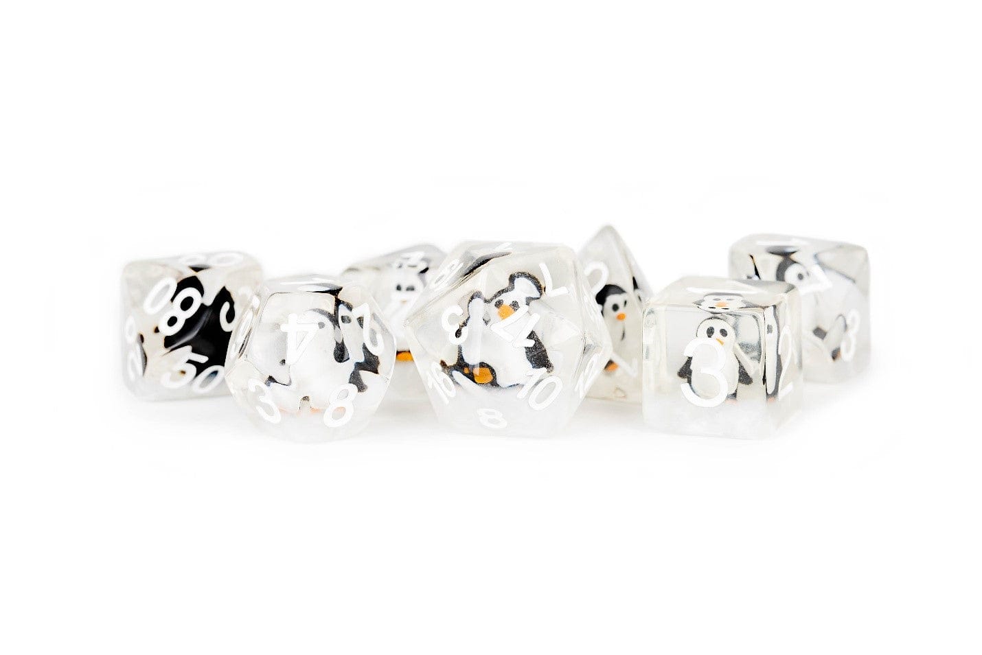 Metallic Dice Games Dice > Metallic Dice Games FanRoll: Resin Poly Dice 7ct - Penguin Dice 687700231158 MET 741