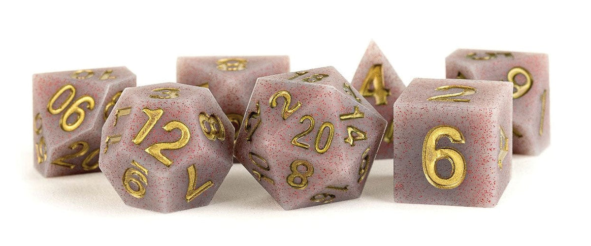 FanRoll: Sharp Edge Silicone Poly Dice 7ct - Volcanic Soot