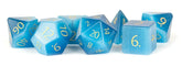 Metallic Dice Games Dice > Metallic Dice Games FanRoll: Stone Poly Dice 7ct - Engraved Cat's Eye, Aquamarine 680599384097 MET 105