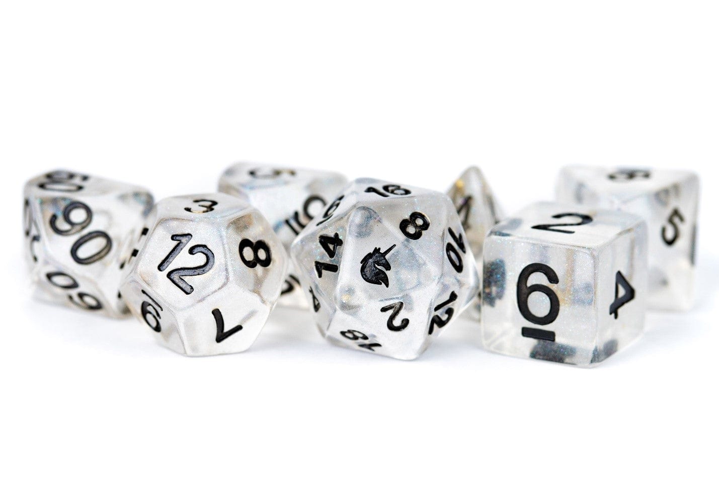 Metallic Dice Games Dice > Metallic Dice Games FanRoll: Unicorn Resin Polyhedral Dice 7ct - Unicorn Ice 680599383342 MET 701