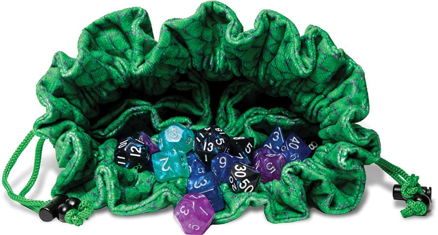 Metallic Dice Games Game Supplies > Dice Storage FanRoll: Velvet Compartment Dice Bag - Green Dragon Scales (Dragon Storm) 687700234326 MET 9104