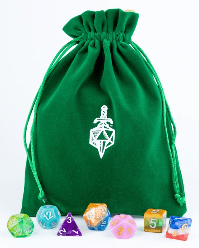 Metallic Dice Games Tabletop Games > Role-Playing Games > Accessories 6in x 8in Large Green Velvet Dice Bag 852678888899 MET 8005