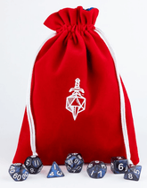 Metallic Dice Games Tabletop Games > Role-Playing Games > Accessories 6in x 8in LARGE Red Velvet Dice Bag with Blue Satin Lining 852678888868 MET 8001