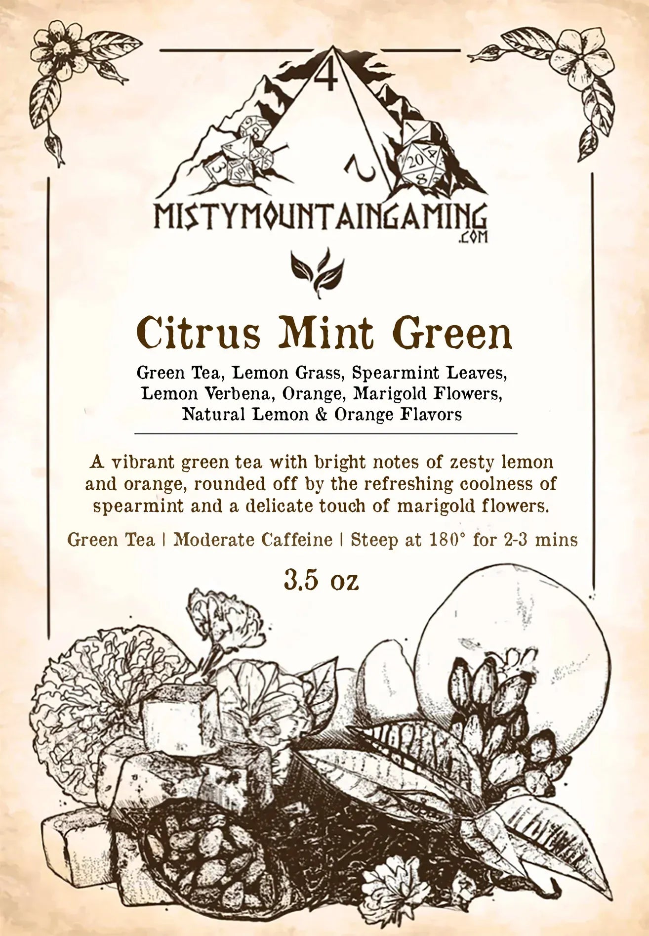 Misty Mountain Gaming Home > Drinkware Citrus Mint Green - Tea 741527967864 TEA-13