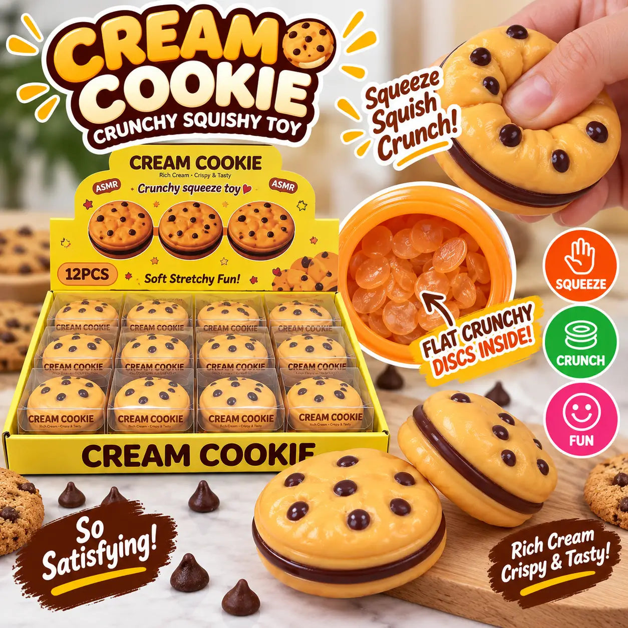Modek Sports Toys > Fidget Toys Cream Cookie Crunchy Squishy Toy 39174271026940 TEC230MOD