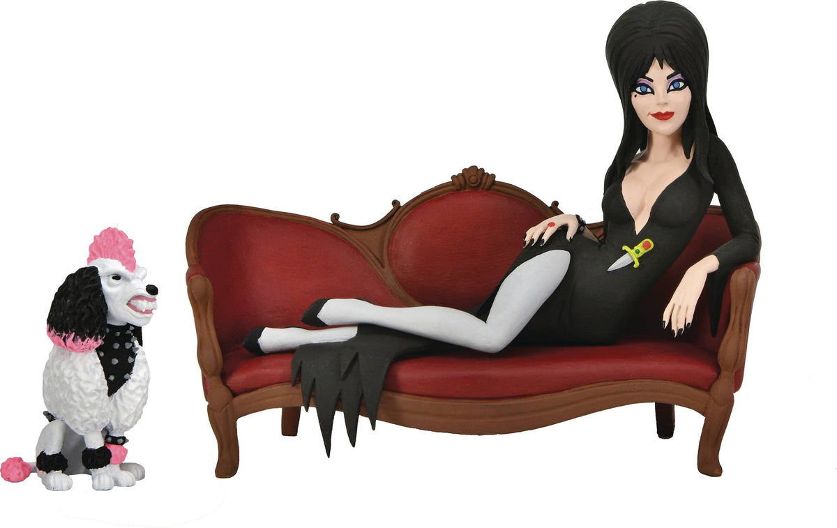 NECA Toony Terrors: Elvira, Mistress of the Dark - Elvira on Couch 6"