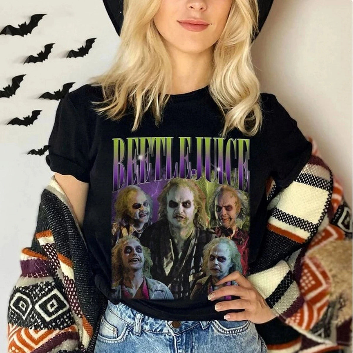 OneStopSapphireShop Apparel > T-shirts T-SHIRT: Beetlejuice Vintage Shirt