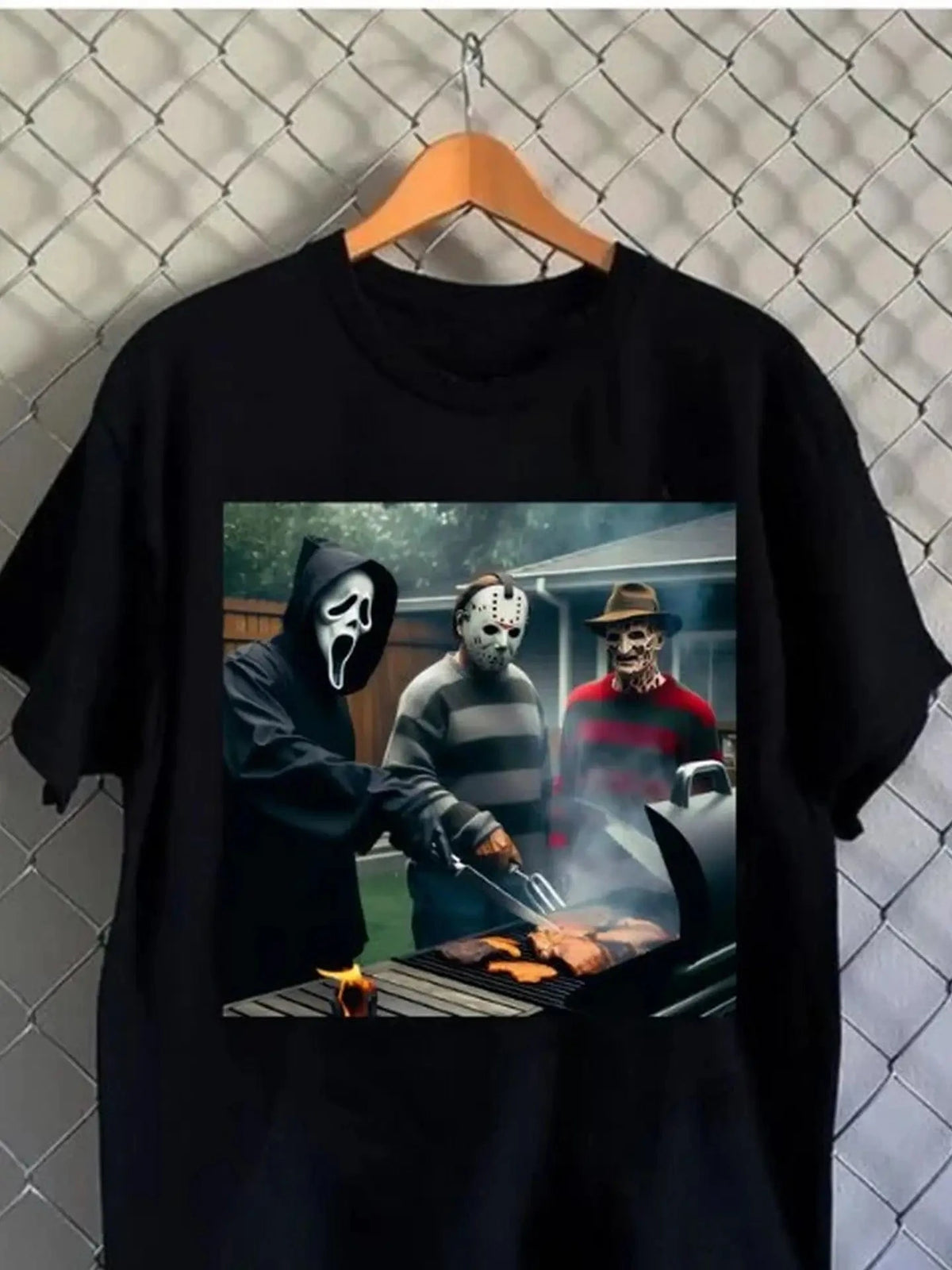 OneStopSapphireShop Apparel > T-shirts T-SHIRT: Grill Friends Horror Movie Slashers
