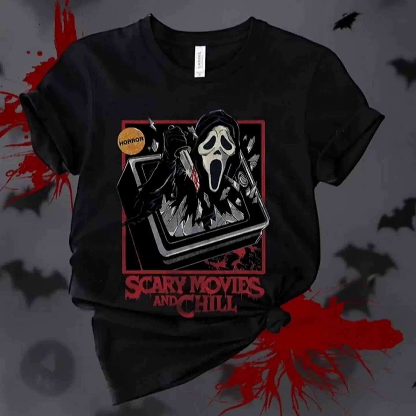 OneStopSapphireShop Apparel > T-shirts T-SHIRT: Scary Movies and Chill