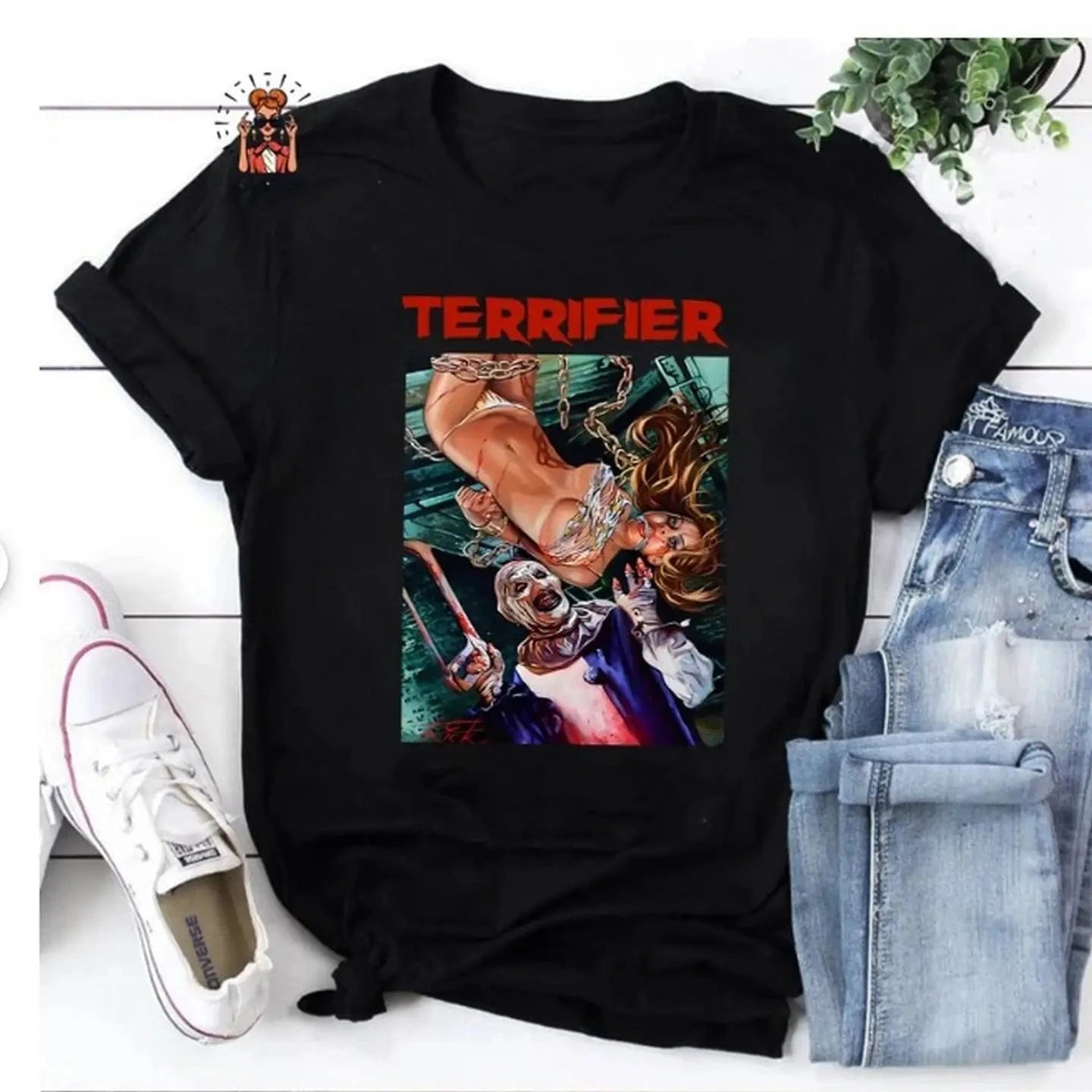 OneStopSapphireShop Apparel > T-shirts T-SHIRT: Terrifier Art the Clown