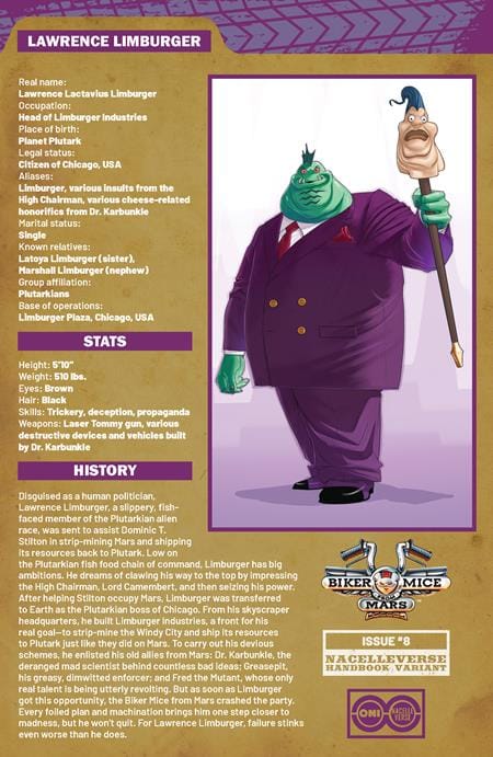 Oni Press Comic Books BIKER MICE FROM MARS (2025) #8 CVR B DOTUN AKANDE HANDBOOK VAR 64985600844200821 1125ON0824