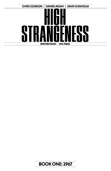 Oni Press Comic Books HIGH STRANGENESS 1967 #1 (OF 5) CVR G BLANK SKETCH VAR 64985600850300171 0825ON1003