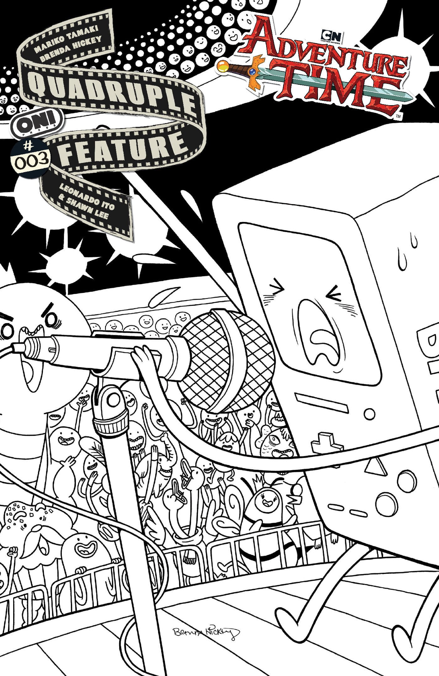 ADVENTURE TIME QUADRUPLE FEATURE #3 CVR D INC 1:20 BRENDA HICKEY B&W VAR (Release Date: 09/09/2026)