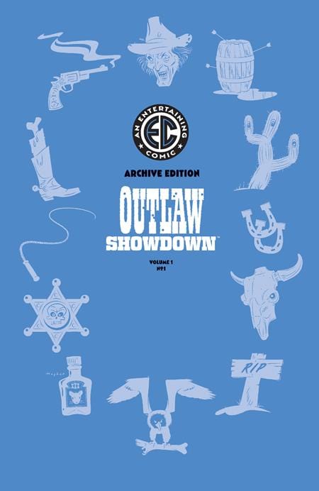 Oni Press Comic Books > Incentives EC OUTLAW SHOWDOWN #1 CVR F INC 1:50 RIAN HUGHES EC ARCHIVE EDITION VAR 64985600880000161 0825ON0993